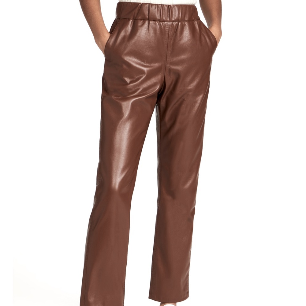 Anine Bing vegan leather track pant size Small